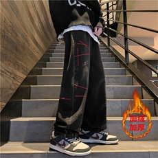 169加绒款加绒加厚牛仔裤男美式高街休闲裤NK169/P49常规P39，男装牛仔裤，电商D202