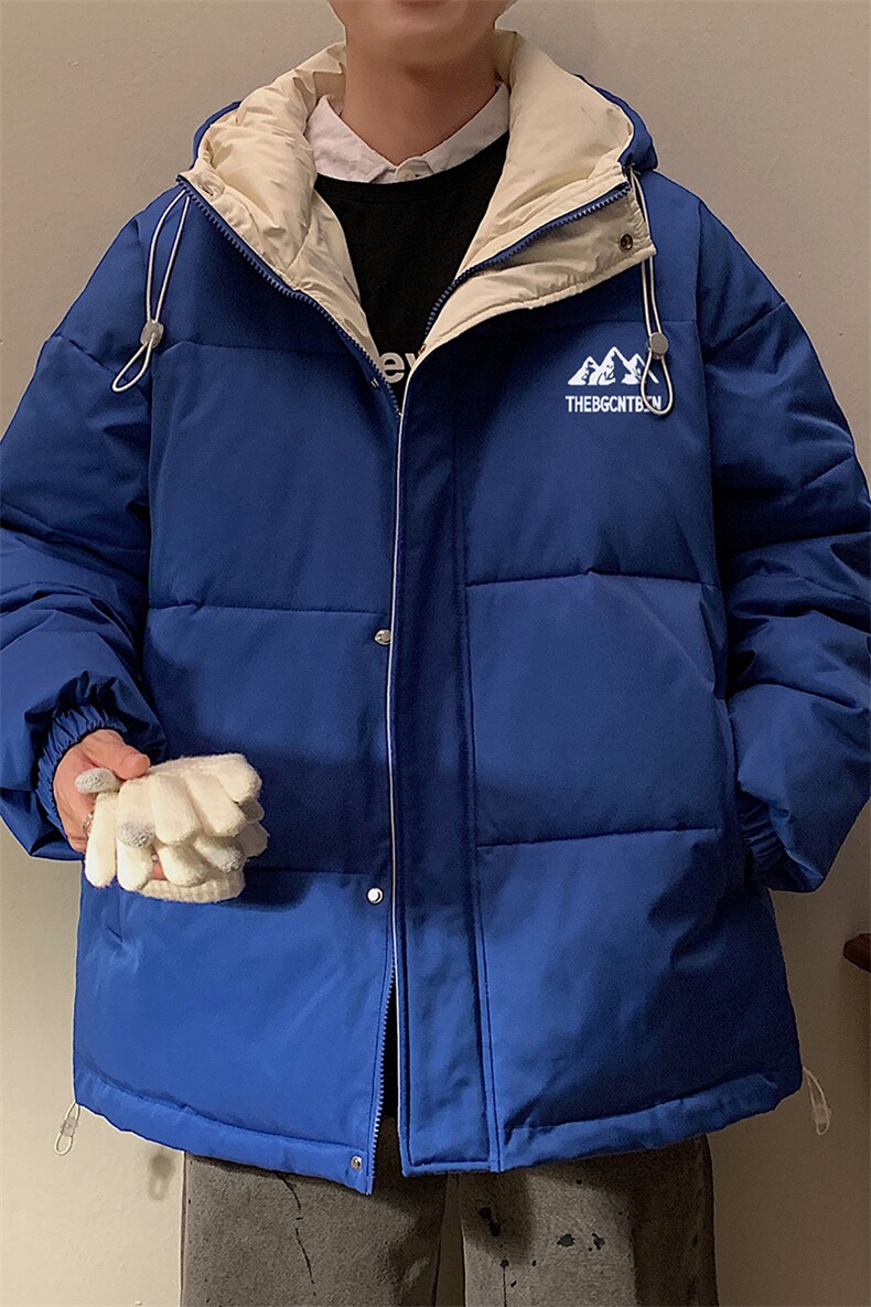 黄墙港风冬款休闲字母印花百搭连帽棉服A247-MY164特批95控158,男装棉衣,电商A247