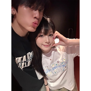 万针全刺绣工艺抖音得物高品质260克重磅纯棉双纱美式高街短袖T恤图片