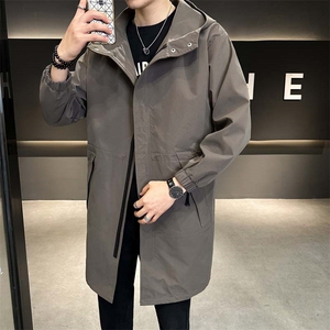 高品质原创秋季中长款连帽休闲宽松风衣XZ402-2-P115控158-FY022图片