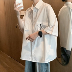 夏季新款衬衫潮流慵懒男方领衬衫W1260P35，男装衬衫，星座1116-2