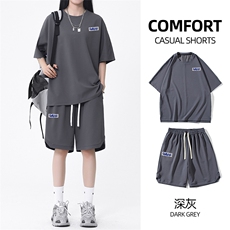 夏季女士套装舒适百搭运动装潮牌美式休闲短袖短裤TZ18-特批70，男装休闲套装，星座718
