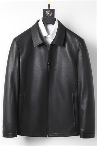 K-Z22137翻领绵羊皮修身皮夹克男士外套皮衣秋冬P700，男装皮衣，电商B360