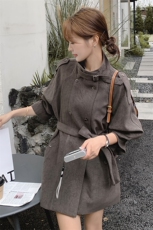 双排扣时尚风衣外套女新款2025春宽松廓形宽松复古高级感大衣休闲，女装风衣，2C305