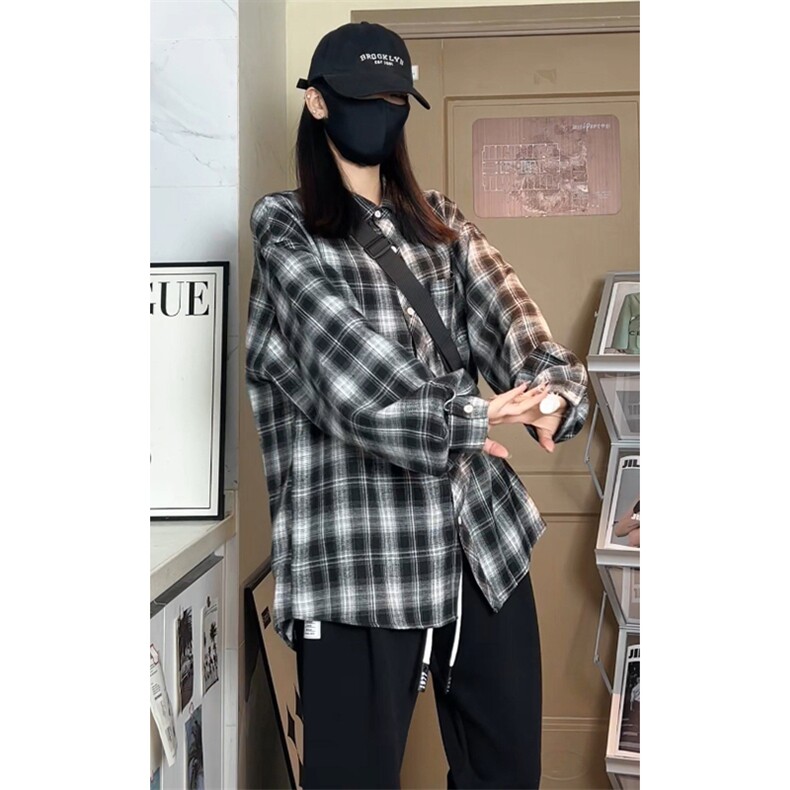 复古格子长袖衬衫男大码衬衣上衣外套C2211-P28【特价】，男装衬衫，电商A007