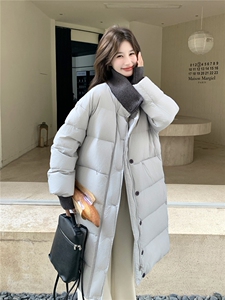 【现货】针织领拼接白鸭绒羽绒服P265-K388图片