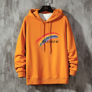 WY2064-P40 纯连帽卫衣男大码运动帽衫宽松薄外套图片