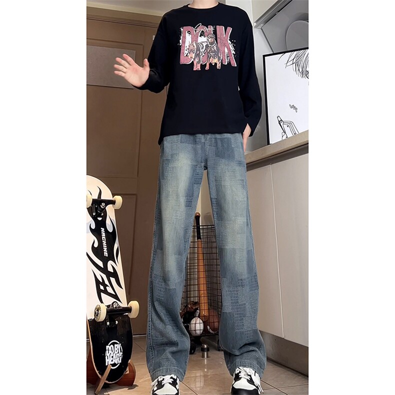 A178秋冬季新款美式休闲牛仔裤男直筒宽松9312P52限价68,男装牛仔裤,电商A178