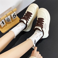 时尚面包鞋女2024秋冬新款加绒厚底增高百搭休闲小白鞋，女鞋休闲鞋，电商A223
