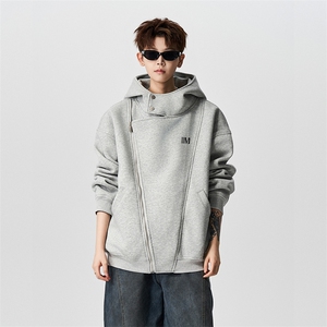 有长图秋冬港风开衫连帽卫衣男潮宽松拉链外套WY00764/P55加绒P60图片