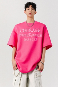 珍珠字母装饰面料：棉M-5XL大码短袖T恤男DX78041特P48控78图片