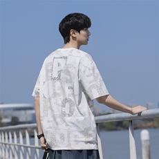 7A抗菌夏季大码潮流时尚动漫印花男士短袖，男装T恤，星座1107-1