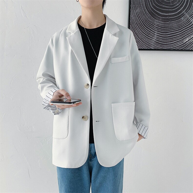 小西装男春秋季痞帅学院风dk制服宽松休闲单西服外套男213110-P80，男装西服，星座505-3