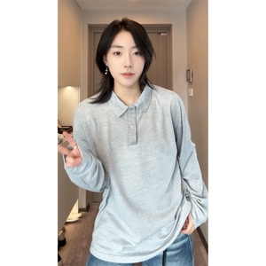 PL9010-P21-控48-现货POLO衫男长袖T恤纯色翻领透气网眼图片