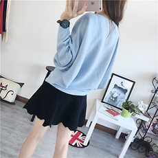 长袖修身2021年秋季纯色甜美圆领时尚显瘦针织衫/毛衣，女装针织衫/毛衣，奕阳依阁