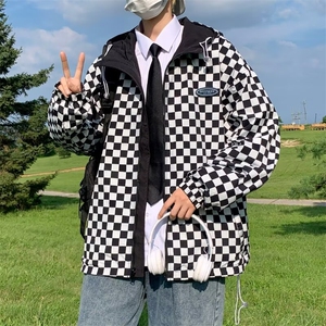 两面穿连帽外套男士潮牌春秋ins港风嘻哈夹克休闲韩版潮流痞帅图片