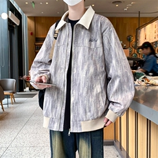 春季新款大码扎染印花外套春秋痞帅休闲夹克A436-JK2589-P70，男装夹克，电商A436