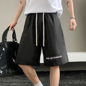潮版夏季薄款运动四五分裤高街刺绣休闲宽松中裤男 201-2 K70 P28图片