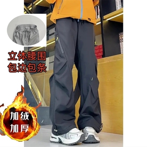 1506-1/QK3420/P43冲锋工装裤子男女加绒加厚秋冬季直筒宽松百搭图片