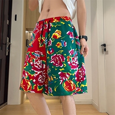 U1男女拼接大码短裤东北大花风休闲沙滩裤五分团队裤子潮男女，男装牛仔裤，星座115A(原星座507）