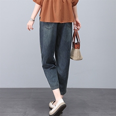 休闲牛仔裤妈妈春秋外套2024新款高端洋气中老年女秋装，女装牛仔裤，叶笙衣