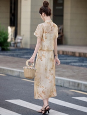 2025新款新中式印花套装女，女装套装/套裙，曼娅璐