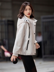 2025冬装新款连帽加绒外套，女装短外套，依路服饰