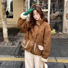 8887款皮毛一体配包P225K338，女装短外套，2B137