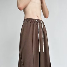 韩版痞帅宽松裤子男春秋薄款直筒潮牌高级感垂坠感阔腿休闲西裤，男装休闲裤，星座601-2