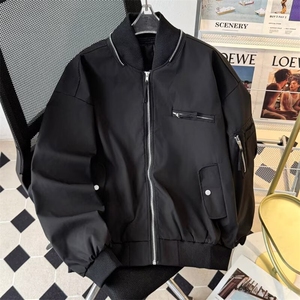 双拉链飞行服夹克男女春秋休闲短款外套上衣3337 P68图片