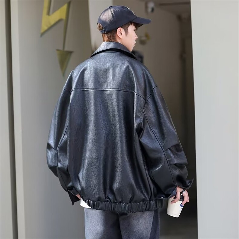 男秋季2022新款长袖PU皮衣夹克男个性外套W666P70,男装夹克,星座1116-2