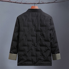 中年唐装90绒羽绒服男复古盘扣风羽绒服外套中式男CF936-P235，男装羽绒服，星座1105-3