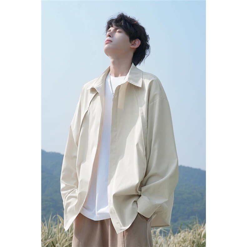 CD5477改长袖C5467春季2026潮流大码拼接衬衫宽松外套男特P30控58,男装衬衫,电商A001