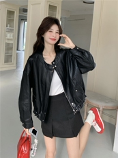 大货已出春季新款PU皮衣外套2199-P175-K245，女装皮衣，网红馆