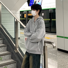 抖音得物高品质二开350克秋冬双头双拉链卫衣开衫外套W74，男装卫衣，电商A486-1