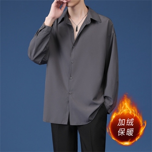 长袖衬衫男秋季新款韩版潮流青少年衬衣港风日系宽松大码寸衫外套