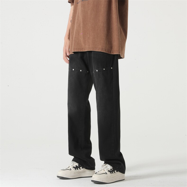 美式复古高街铆钉牛仔裤KD991P55,男装牛仔裤,电商D325