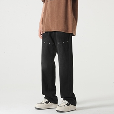 美式复古高街铆钉牛仔裤KD991P55，男装牛仔裤，电商D325