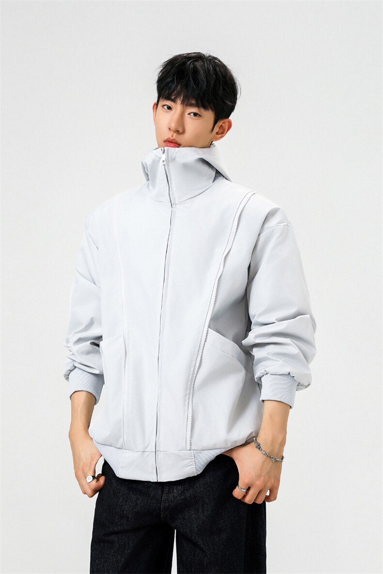 可二开拉链装饰解构大码M-5XL夹克男聚酯纤维JK78092P69控108,男装夹克,星座227-7