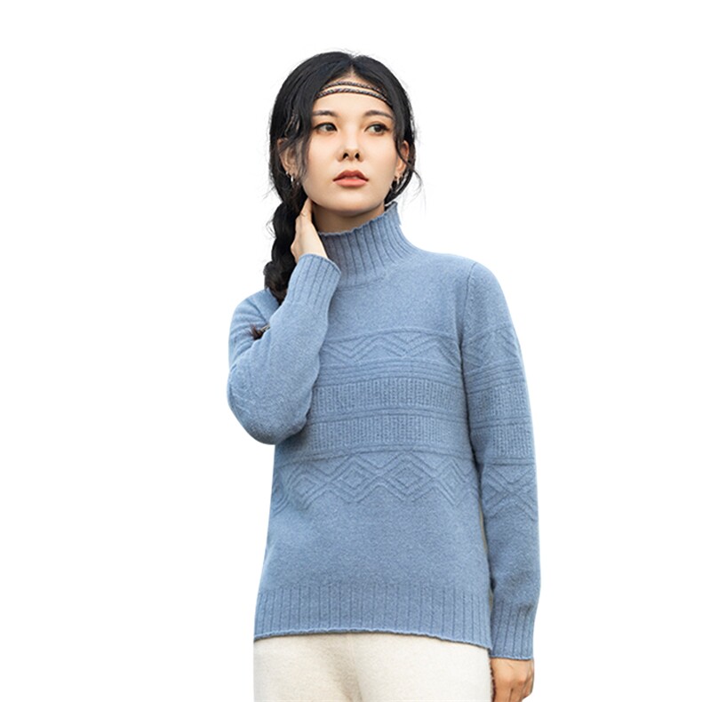 半高领羊毛衫女套头2024年新款秋冬季保暖打底衫,女装羊毛衫,赛冬羊绒