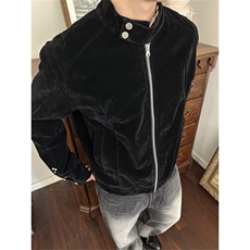 R3005-P72高级感机车皮衣外套男立领春秋2025新款男士宽松大码，男装皮衣，电商B323A