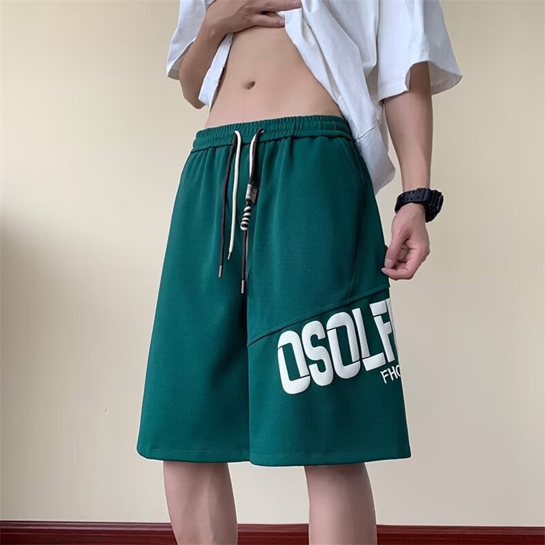 2024夏季新款潮流发泡印花休闲裤潮牌五分短裤男现货K7804-P37,男装牛仔裤,星座512-3