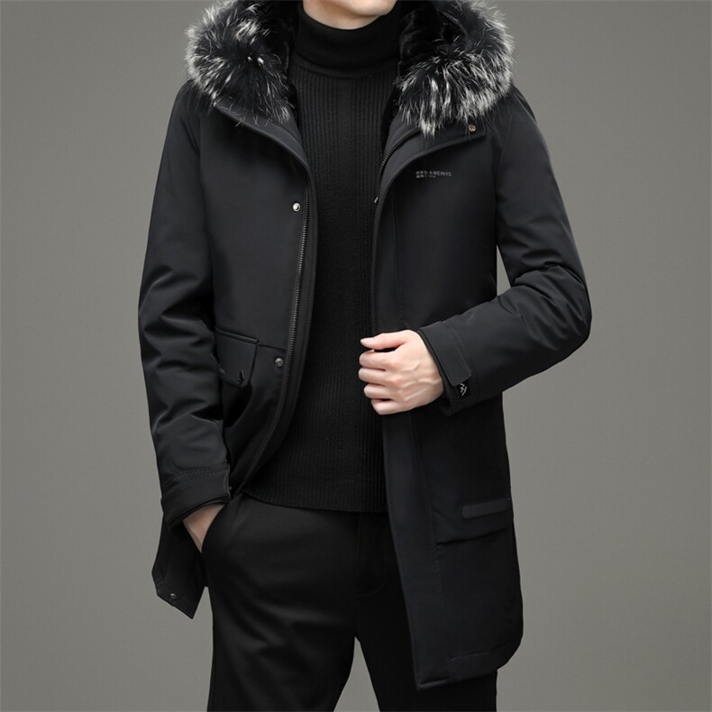 冬季新款中年男士白鸭绒羽绒连帽派克服男冬装外套TLM8865-P530,男装羽绒服,电商B212（原钱塘6029）