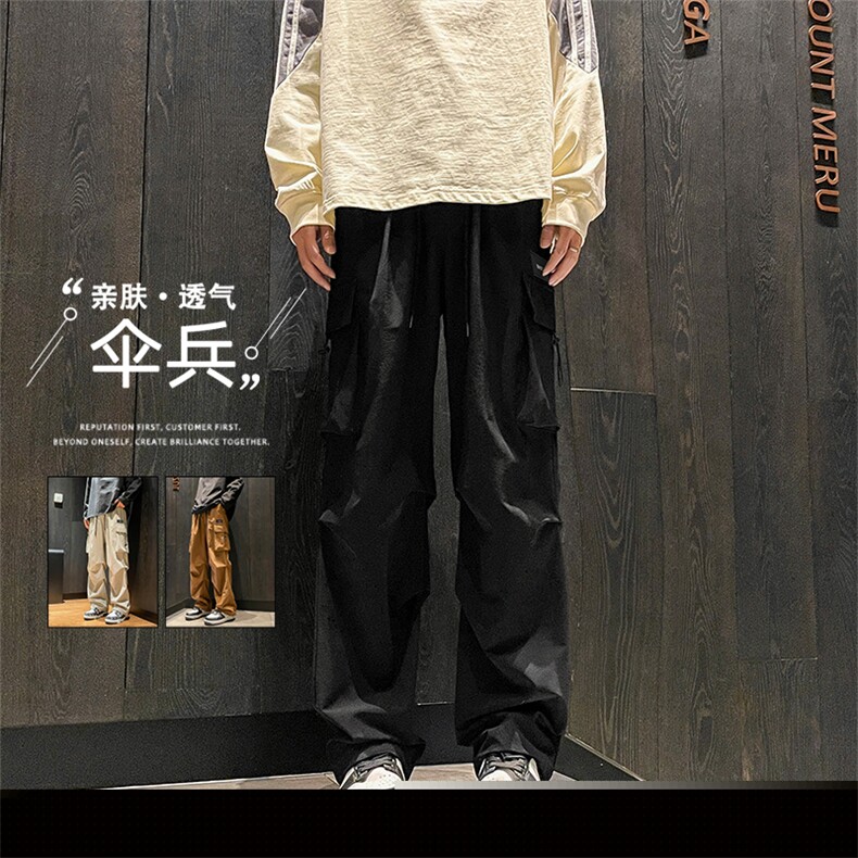 美式高街工装裤男秋季潮牌登山裤高街直筒伞兵休闲裤K211-特批-38,男装工装外套,星座718-1
