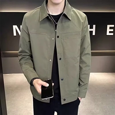 春秋新款男士翻领夹克潮流百搭工装外套休闲上衣服JK71-P53，男装夹克，星座208-5