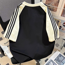300克得物重磅100纯棉宽松撞色结构感条纹短袖T恤男RH5013-特P32，男装T恤，星座610B-1