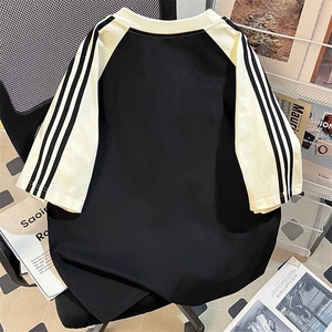 300克得物重磅100纯棉宽松撞色结构感条纹短袖T恤男 RH5013-特P32图片
