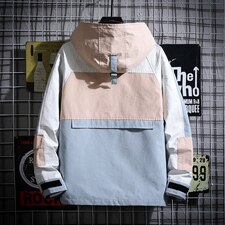 2021秋季新日系网格男魔术贴工装撞色拼接夹克外套J6012-P85，男装夹克，电商A001