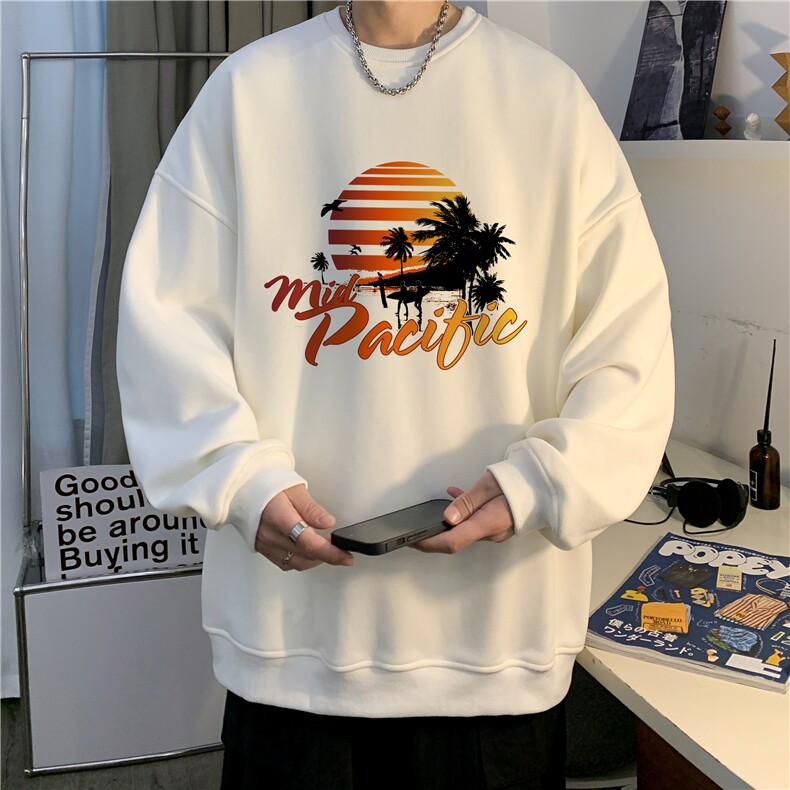 秋季新款320G华棉圆领卫衣面布棉WH3235-P35控58，男装卫衣，电商B370