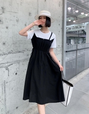 【现货】夏季新款假两件连衣裙，女装连衣裙，得瑟空间